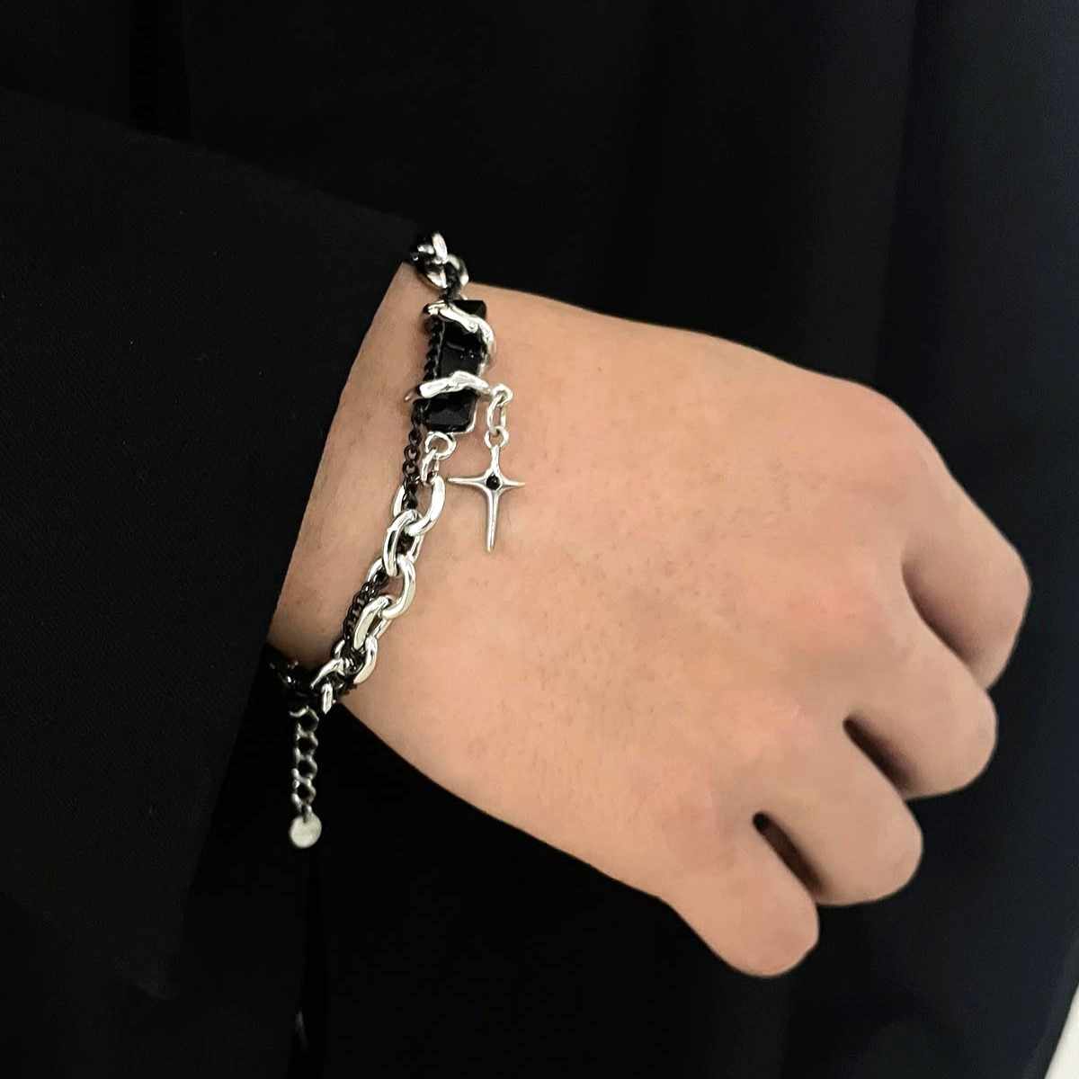 Modern Design Bold Cross Bracelet | Stainless Steel - For Men | Includes: Bracelet