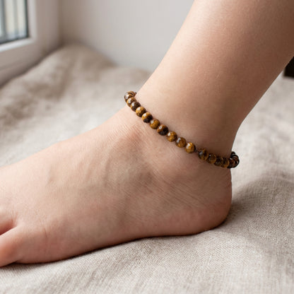 Bold Tiger Eye Anklet | Tiger Eye Stone - For Girl Kids | Includes: Anklet
